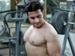 Indian man exercising in a Gym Stock Footage