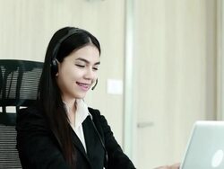 Customer support operators working Stock Footage