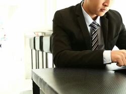 Business man using digital tablet Stock Footage