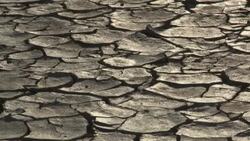 Cracked mud characterizes the Namib Desert, South Africa. Stock Footage
