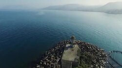 Heli-Shot of Lighthouse Stock Footage