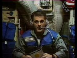 SPACE: MIR STATION ASTRONAUT WOLFE DELIVERS NEW YEAR MESSAGE News Clip