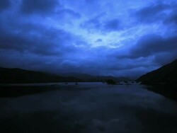 Lake before the daybreak Stock Footage