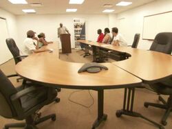 WS Lecturer answering questions about budgeting at  workshop AUDIO  / New York City, New York, United States Stock Footage