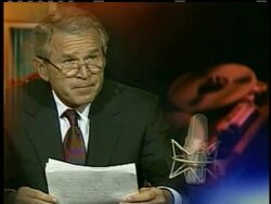 President Bush uses his weekly radio adress to talk about the economy and the state of student loans. News Clip