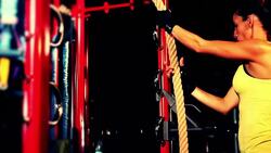 Fitness Rope Training Stock Footage