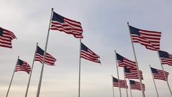 Flags, Liberty State Park, New Jersey, New York, USA Stock Footage