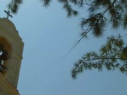Pan Left  Shot Saint George Church Madaba Jordan Stock Footage