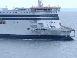 P&O passenger ferry at sea on the Calais-to-Dover crossing News Clip