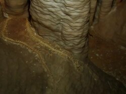 Spine fossils in Limestone Stalactite Cave, Soreq cave, Avshalom Reserve, near Beit Shemesh, Israel Stock Footage