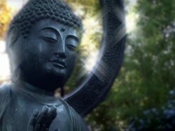 Japanese Garden Buddha Stock Footage