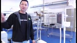 A growing number of companies are selling telepresence robots _ mobile video-conferencing systems that give remote employees a physical presence at work. At Suitable Technologies "beam" to work on the telepresence machine their company sells. News Clip