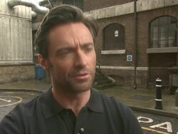 Hugh Jackman absaeil for Help the Heroes/ X-Men origins: Wolverine Stock Footage