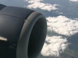 Jet engine in flight 2 - HD/SD 60i Stock Footage