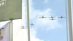 Spitfires and Hurricanes in Battle of Britain Flypast News Clip