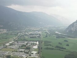 WS AERIAL View of Voreppe Towards Grenoble / Rhone Alpes, France Stock Footage