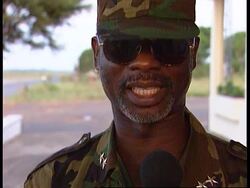 Sierra Leone - US Marines Airlift Liberian Warlord News Clip
