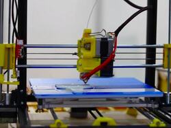 Three dimensional 3D printing machine in action Stock Footage