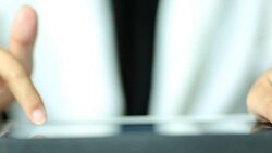 Businesswoman use Tablet in Home Office Stock Footage