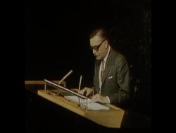SYND 13-12-73  ISRAELI AMBASSADOR UNITED NATIONS APPEAL IN GENEVA: APPEAL ON POWS News Clip