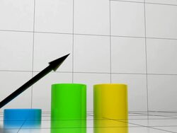 Bar graph...3D render... Stock Footage