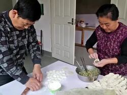 Making Chinese Dumplings Stock Footage