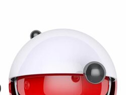 Red, Black and White Spheres Spinning (5 loops) Stock Footage