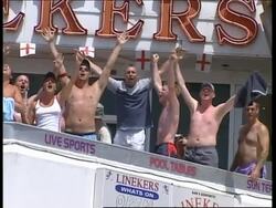 Fans watch opening game, police patrol streets News Clip