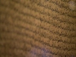 Focus pull focus across page of Arabic manuscript, Egypt, (sound available) Stock Footage