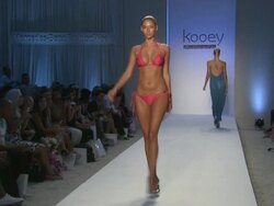 Models walk the runway during the Kooey Swimwear Australia 2012 show Stock Footage