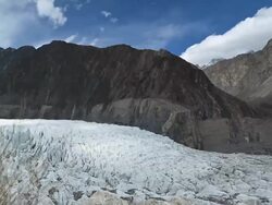 Passu glacier in Karakoram range, Passu, Pakistan Stock Footage