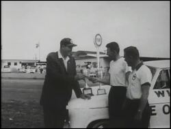 Bill France, Sr., awards AMC Rambler drivers Stock Footage