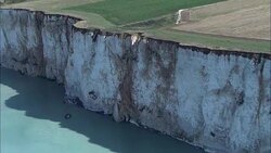 Ault And Cliffs  - Aerial View - Picardie, Somme, Arrondissement d?Abbeville, France Stock Footage