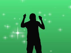 dancing man silhouette green bg Stock Footage