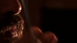 smoking a cigarette Stock Footage