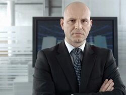 HD DOLLY: Portrait Of A Horrible Boss Stock Footage