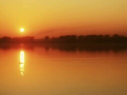 Beautiful sunset by the lake Stock Footage