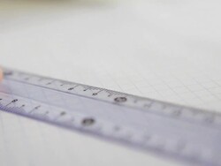 ruler and blue marker Stock Footage