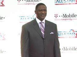 Dominique Wilkins at the T-Mobile Magenta Carpet At The 2011 NBA All-Star Game at Los Angeles CA. (Footage by WireImage Video/GettyImages) Stock Footage