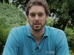 NBA star, UNICEF ambassador Pau Gasol visits Chad Stock Footage