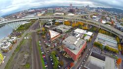 Aerial Portland NW Industrial Stock Footage