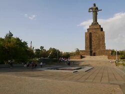 Yerevan, mother Armenian statue, Victory park Stock Footage