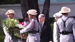 CLEAN : Japans Akihito visits Philippine WWII cemetery News Clip