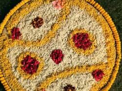 Close-up of rangoli, Delhi, India Stock Footage