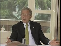 President Bush meets students, president News Clip