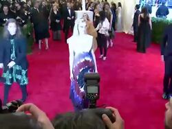 Elle Fanning at "PUNK: Chaos To Couture" Costume Institute Gala Stock Footage