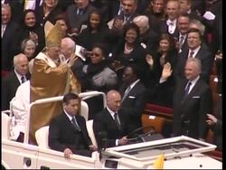 Reaction from pilgrims watching inauguration News Clip