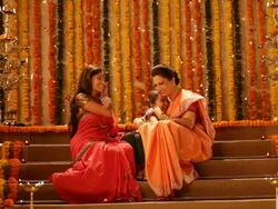 Girl celebrating diwali festival with her family  Stock Footage