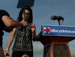 Hillary Clinton Holds Campaign Kick-Off Rally In NYC Stock Footage