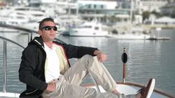 Capitaine, homme, boat Stock Footage